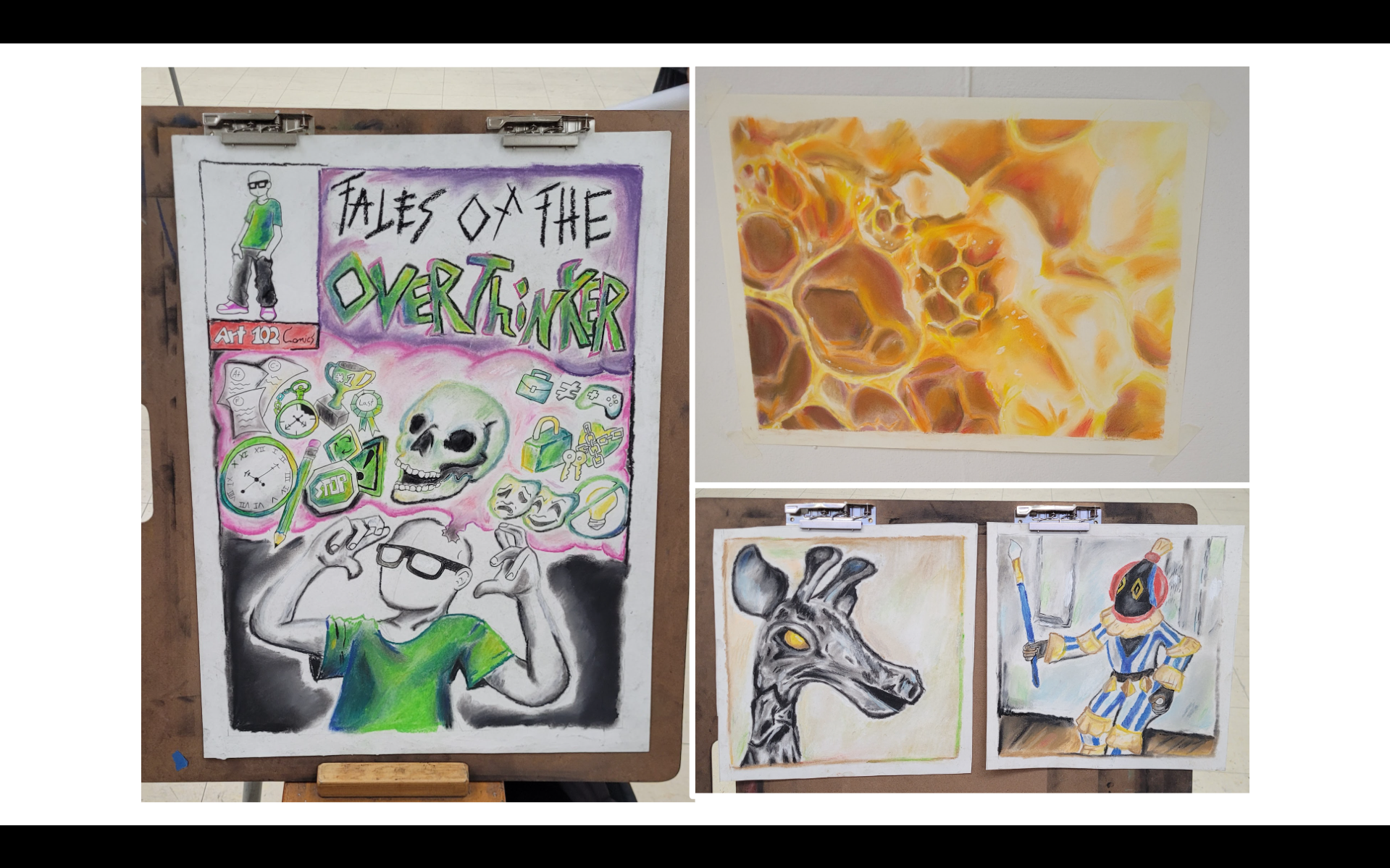 4 Soft Pastel Drawings